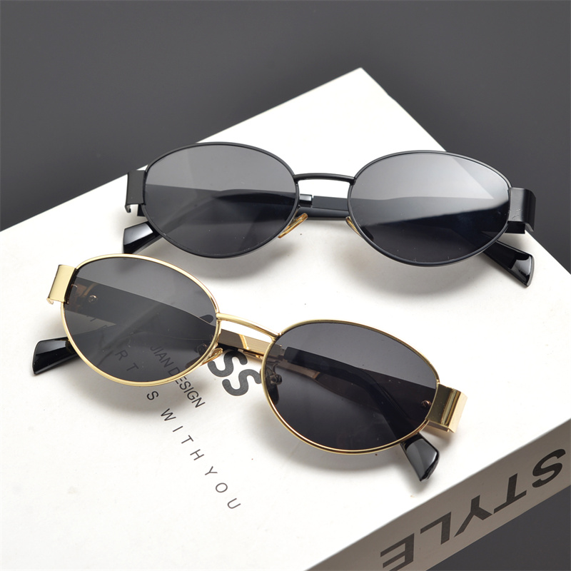 Cyberpunk Oval Metal Letter Sunglasses for Women - High-End Korean Style Retro Hip-Hop Eyewear - European & American Fashion Cyberpunk Oval Metal Letter Sunglasses for Women - High-End Korean Style Retro Hip-Hop Eyewear - European & American Fashion