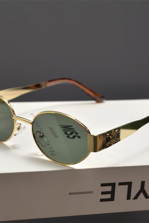 Cyberpunk Oval Metal Letter Sunglasses for Women - High-End Korean Style Retro Hip-Hop Eyewear - European & American Fashion