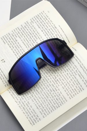 Cyberpunk Oversized Colorful Sunglasses for Men and Women - Trendy Futuristic Style for Skiing, Cycling, and Outdoor Activities