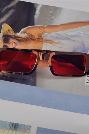 Cyberpunk Rectangular Sunglasses for Men & Women - Trendy Hip-Hop & European-American Style, Ideal for Round Faces