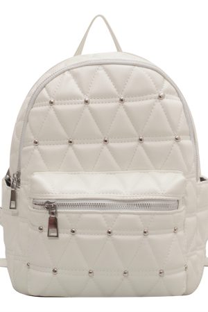 Diamond-Shaped Large Capacity Backpack for Women - Minimalist High-End Style, Fashionable Versatile School Bag for Spring/Summer 2025