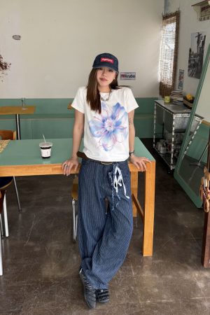 Digital Print Slim Fit Short Sleeve T-Shirt for Women, Summer Crop Top, Casual Style, Y2K Fashion