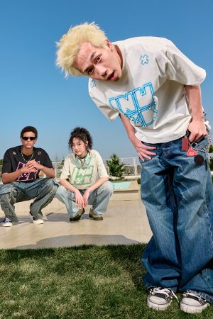 Dopamine Pearl Letter T-Shirt - Vintage American Streetwear, Loose Fit, Short Sleeve, Unisex, 90s Inspired, Trendy 2025 Style