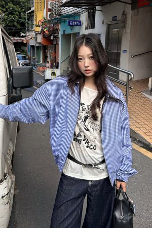 Double-Sided Plaid Work Jacket for Couples - Versatile Loose Top Coat for Spring and Autumn, Trendy National Style