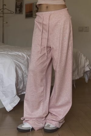 Draped Drawstring Wide-Leg Pants for Women - Casual Relaxed Fit, Versatile Floor-Length Style for Spring/Summer 2025 Fashion