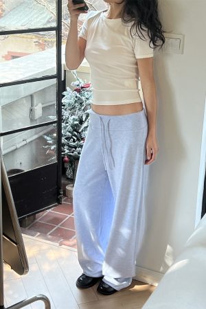 Draped Drawstring Wide-Leg Pants for Women - Casual Relaxed Fit, Versatile Floor-Length Style for Spring/Summer 2025 Fashion