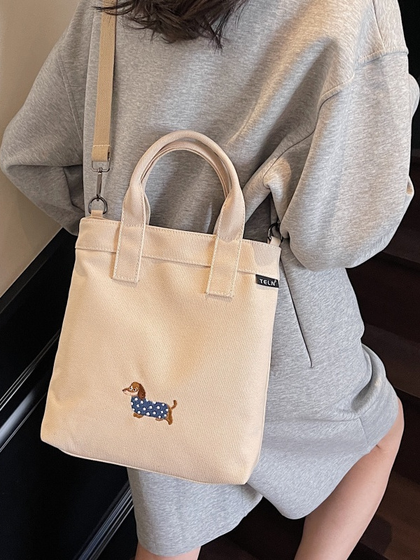 Embroidered Dachshund Canvas Crossbody Bag for Women - Large Capacity Commuter Tote Bag 2025 Trendy Style Embroidered Dachshund Canvas Crossbody Bag for Women - Large Capacity Commuter Tote Bag 2025 Trendy Style