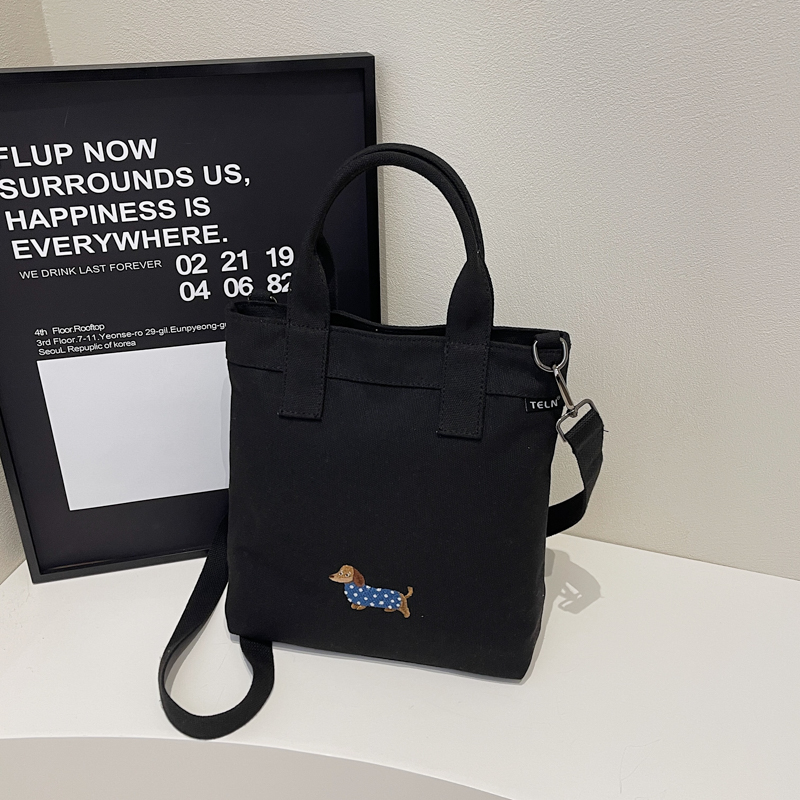 Embroidered Dachshund Canvas Crossbody Bag for Women - Large Capacity Commuter Tote Bag 2025 Trendy Style Embroidered Dachshund Canvas Crossbody Bag for Women - Large Capacity Commuter Tote Bag 2025 Trendy Style