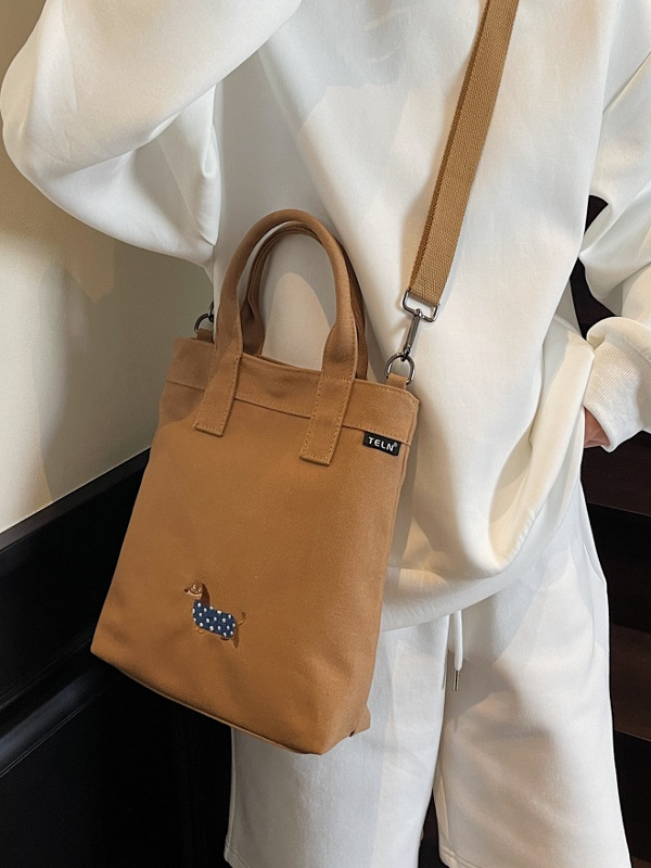 Embroidered Dachshund Canvas Crossbody Bag for Women - Large Capacity Commuter Tote Bag 2025 Trendy Style Embroidered Dachshund Canvas Crossbody Bag for Women - Large Capacity Commuter Tote Bag 2025 Trendy Style