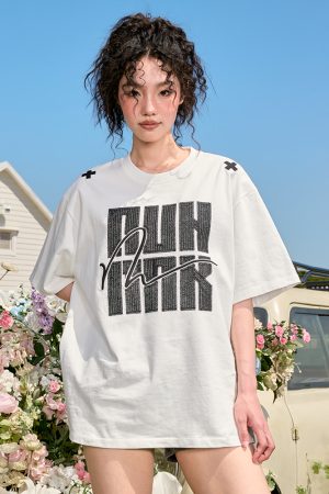 Embroidered Heavyweight Streetwear Letter T-Shirt - American Vintage Loose Fit Short Sleeve Unisex Summer 2025 Fashion