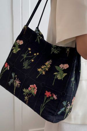 Embroidered Printed Tote Bag for Women - Large Capacity Canvas Shoulder Crossbody Bucket Bag - 2025 Spring/Summer Fashion