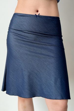 European American Style Imitation Denim A-line Mermaid Skirt Women's Summer Mid-Waist Bodycon Skirt for Trendy 90s & Y2K Fashion