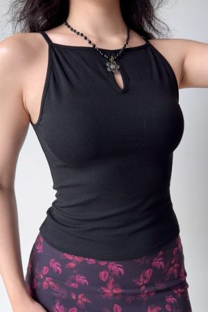 European and American Style Sexy Hollow Out Camisole for Women - Slim Fit Y2K Hot Girl Top