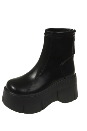 European Martin Boots for Women - Plush Thick-Soled Winter Model, Height-Increasing Brown Casual Short Boots