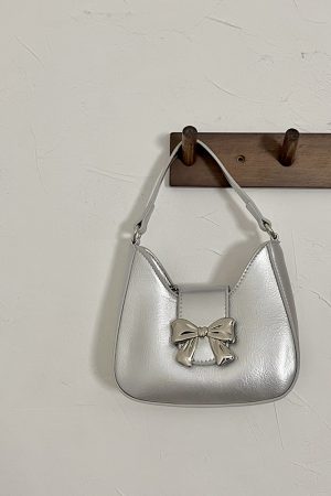 Exquisite Silver Bow Chain Handheld Crossbody Small Bag for Women - 2025 Niche Design Fashion Accessory