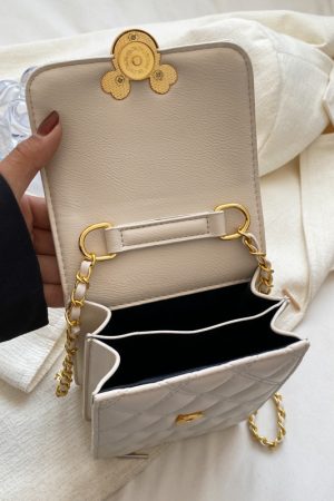 Exquisite Women's Crossbody Bag 2025 - High-End Diamond Pattern Chain Mobile Phone Bag for Summer Fashion