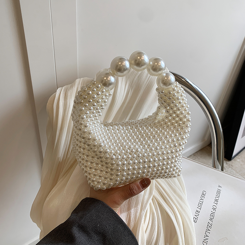 Fashionable Pearl Woven Handbag for Women, Niche Design Crossbody Bag, 2025 Spring/Summer Style Fashionable Pearl Woven Handbag for Women, Niche Design Crossbody Bag, 2025 Spring/Summer Style