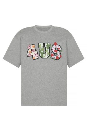 Floral Cactus Morning Glory Embroidered Short Sleeve Loose Unisex T-Shirt - Spring Summer 90s Vintage Style