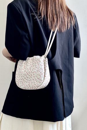 Floral Canvas Crossbody Bag for Women - Spring/Summer Minimalist Design, Versatile Small Handbag, 2025 Trendy Style