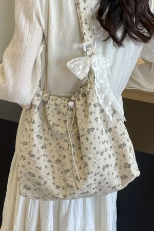 Floral Canvas Tote Bag for Women - Large Capacity Shoulder Bag, Versatile Crossbody for Summer and Everyday Use