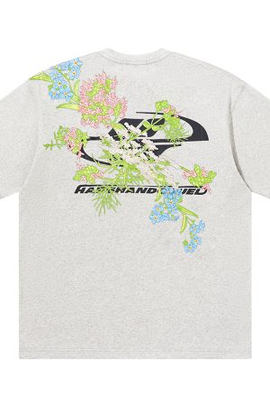 Floral Chinese Embroidery Short Sleeve T-Shirt - Street Style Couple Tee, Y2K National Trend Fashion, Korean Inspired