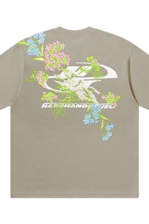 Floral Chinese Embroidery Short Sleeve T-Shirt - Street Style Couple Tee, Y2K National Trend Fashion, Korean Inspired