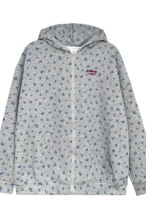 Floral Embroidered Hoodie Cardigan for Men and Women - Casual American Style Top for Spring & Autumn Fashion