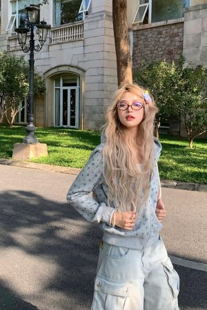 Floral Embroidered Hoodie Cardigan for Men and Women - Casual American Style Top for Spring & Autumn Fashion