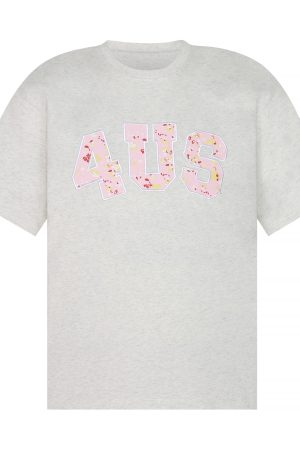 Floral Embroidered Patchwork Loose T-Shirt for Couples - Spring Summer National Trend Short Sleeve Tee