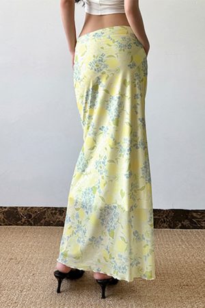 Floral Print Low Waist Straight Tube Skirt - Summer Fresh Atmosphere, Trendy Y2K Style, Perfect for Casual Outings