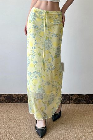 Floral Print Low Waist Straight Tube Skirt - Summer Fresh Atmosphere, Trendy Y2K Style, Perfect for Casual Outings
