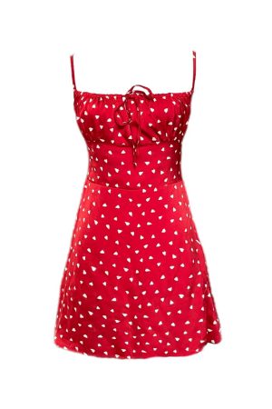 Floral Satin Heart Slip Dress for Women - Sexy Acetic Design, Summer Style, Perfect for Y2K and French Fashion Lovers