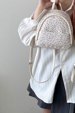 Floral Small Backpack for Women - Lightweight Spring/Summer Design, Perfect for Girls and Students, Trendy Niche Style