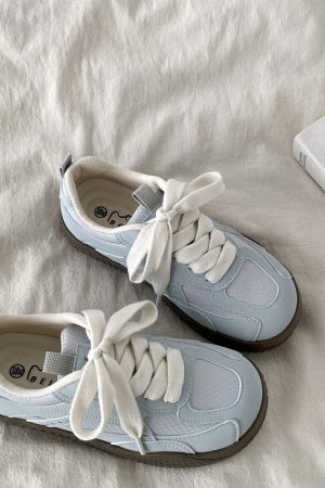 Foggy Blue Retro Training Board Shoes for Women - Chic Versatile Casual Sports Footwear for Summer 2025