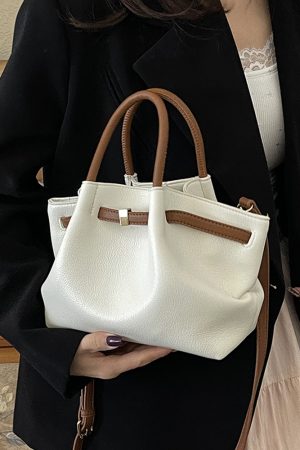 French Retro Lychee Pattern Handbag for Women - 2025 Textured Versatile Shoulder Crossbody Bag, Fashionable Commuting Style