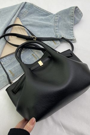 French Retro Lychee Pattern Handbag for Women - 2025 Textured Versatile Shoulder Crossbody Bag, Fashionable Commuting Style