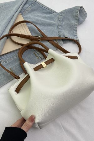 French Retro Lychee Pattern Handbag for Women - 2025 Textured Versatile Shoulder Crossbody Bag, Fashionable Commuting Style