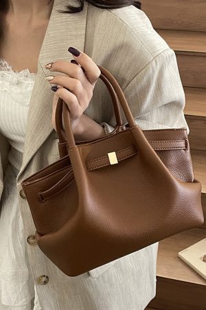 French Retro Lychee Pattern Handbag for Women - 2025 Textured Versatile Shoulder Crossbody Bag, Fashionable Commuting Style