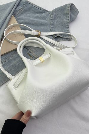 French Retro Lychee Pattern Handbag for Women - 2025 Textured Versatile Shoulder Crossbody Bag, Fashionable Commuting Style