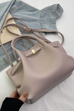 French Retro Lychee Pattern Handbag for Women - 2025 Textured Versatile Shoulder Crossbody Bag, Fashionable Commuting Style