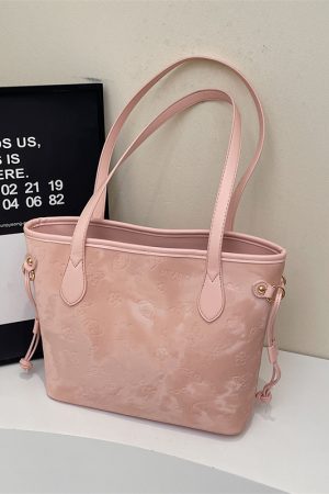 French Retro Matte Color-Blocking Tote Bag for Women - 2025 High-End Commuting Handbag, Embossed Shoulder Bag