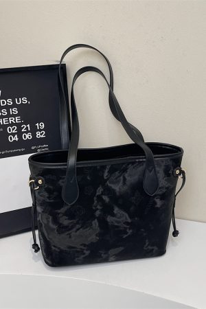 French Retro Matte Color-Blocking Tote Bag for Women - 2025 High-End Commuting Handbag, Embossed Shoulder Bag