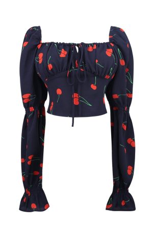 French Square Neck Lantern Sleeve Drawstring Waist Vacation Blouse Top - 2025 Fashion Trend for Effortless Style