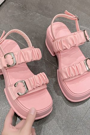 French-Style High-Soled Roman Sandals for Women - Summer Fairy Fashion Beach Shoes, Perfect with Skirts, 2025 Collection
