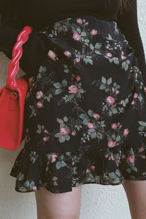 French Vintage Floral Ruffled High-Waisted A-Line Mini Skirt for Spring/Summer 2025 - Chic 90s Inspired Fashion