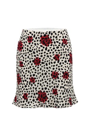 French Vintage Leopard Print A-Line Skirt - Sexy Slim Fit Short Skirt for 90s Y2K Style Fashion