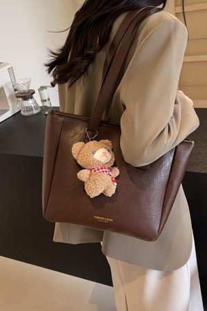 French Vintage Tote Bag for Women, Autumn 2025 Large Capacity Handheld Shoulder Bag, Chic Student Commuter Style