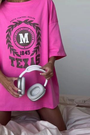 Fuchsia Vintage Retro Short Sleeve Crop Top for Women - Summer High Street Loose Fit Spicy Girl T-Shirt