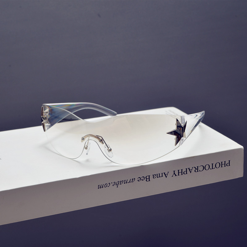 Futuristic Frameless One-Piece Wind Sunglasses for Men and Women, Trendy for Cycling, Hip-Hop, and Partying Futuristic Frameless One-Piece Wind Sunglasses for Men and Women, Trendy for Cycling, Hip-Hop, and Partying