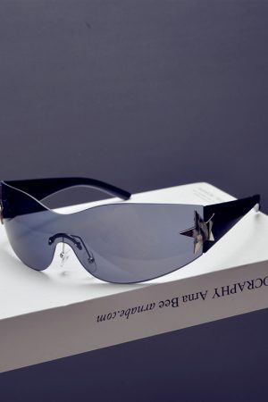 Futuristic Frameless One-Piece Wind Sunglasses for Men and Women, Trendy for Cycling, Hip-Hop, and Partying